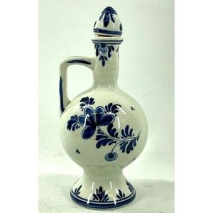 P. Moppe Amsterdam Holland Miniature Pitcher Pottery Hand-Painted with Stopper